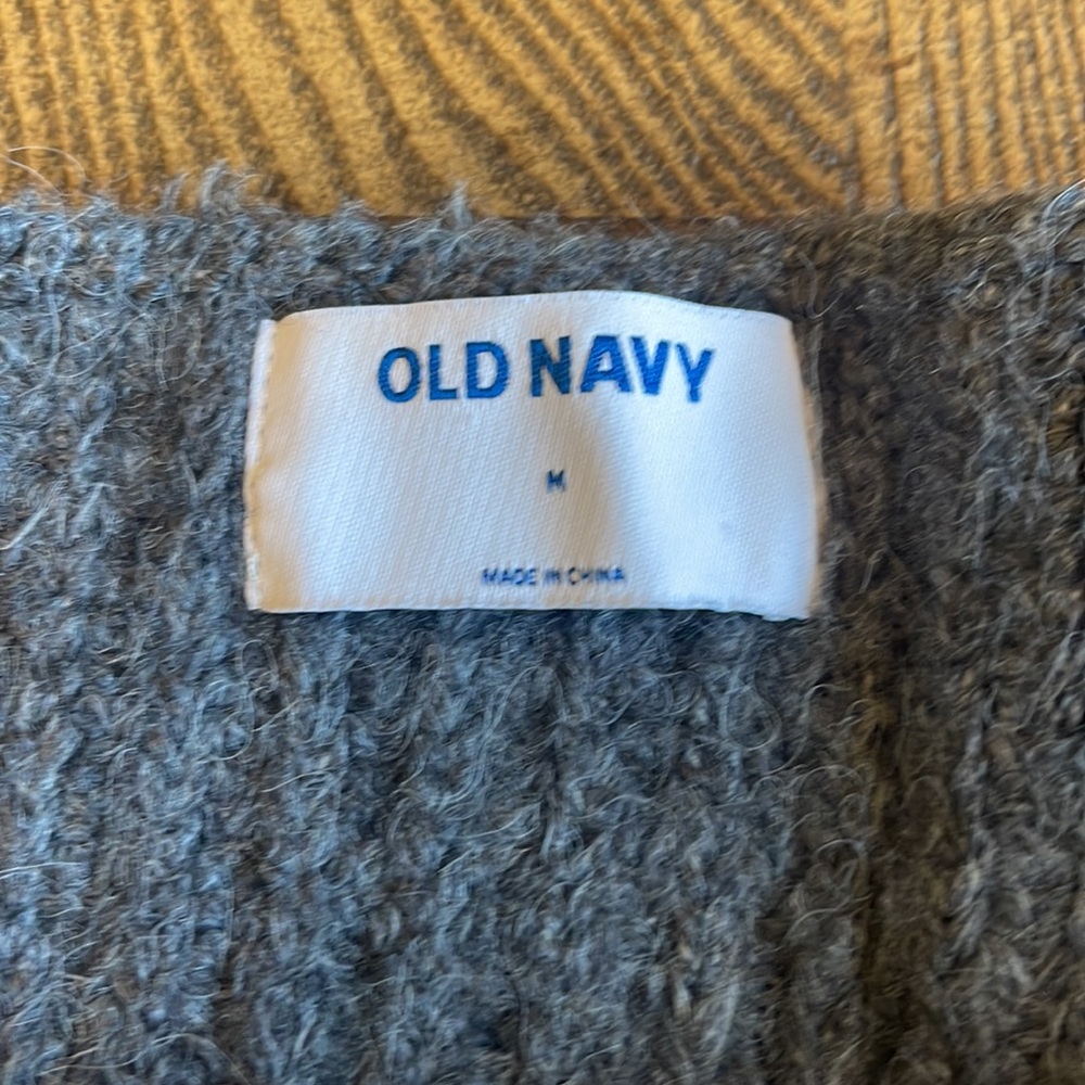 Old Navy gray boat neck sweater Medium - Picture 2 of 5